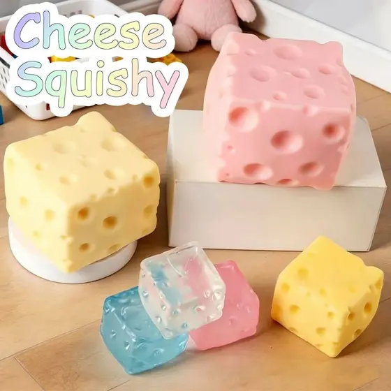 Queijo Gigante Macio Brinquedo Mole Hadiah Vaselina Preenchido Lento Subindo Modelável Cremoso Alívio Do Estresse Fidget