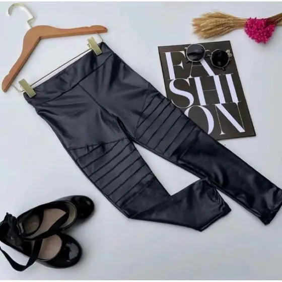 Promoção Calça Legging Montaria Preta Menina Infantil Moda Blogueirinha Verão 2024