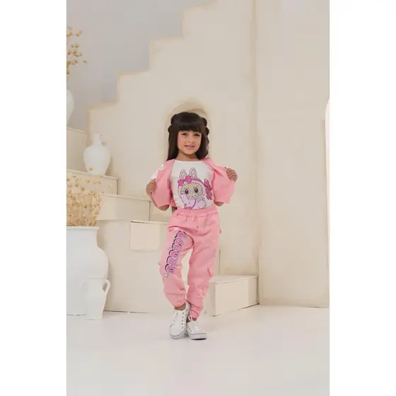 conjunto infantil para meninas 3 peças com colete