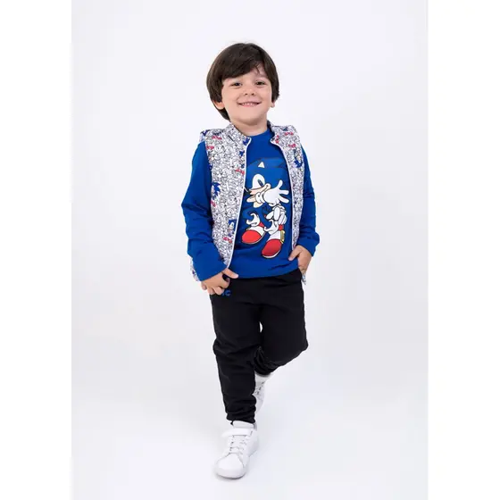 Conjunto de menino infantil 3 peças com colete