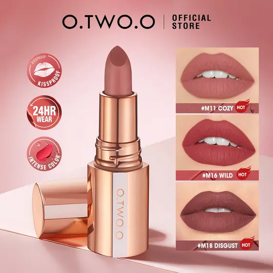 O.TWO.O Batom Matte Liptint Aveludado Maquiagem Labial 8Colors