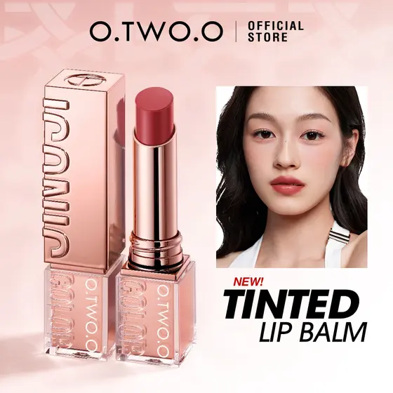 O.TWO.O Bálsamo Labial Colorido Super Hidratante com 70% de Sérum, Máxima Cobertura das Linhas Labiais, Batom Sedoso