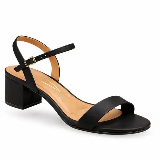 Sandália Feminina Salto Grosso Com Fivela Confortável Vizzano Original