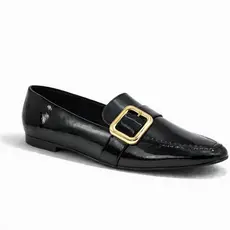 Mocassim Via Uno Feminino Detalhe Fivela Dourado Estiloso Moda Confortável Tendência Original