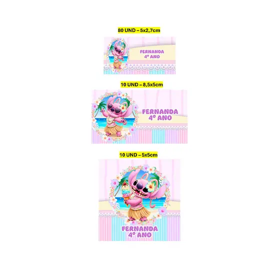 Etiqueta Escolar 100 unidades Angel Etiqueta para material escolar Personalizada