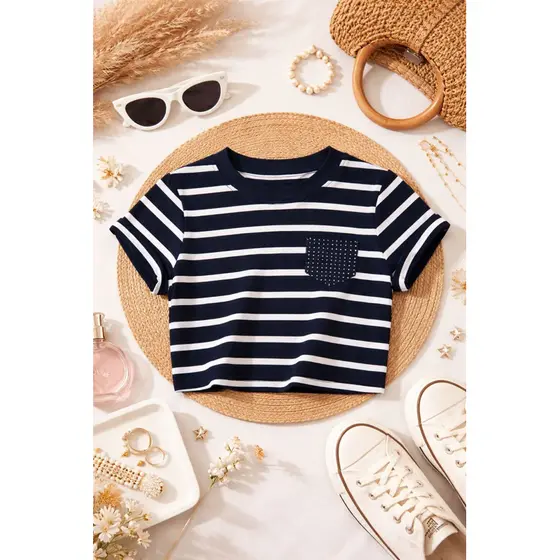 Cropped infantil 100% algodão Stitch 2 ao 10