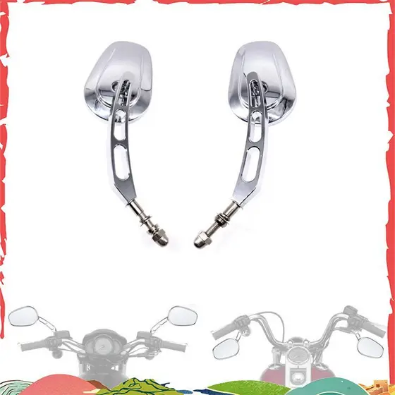 Espelhos De Montagem No Guiador Para Dyna Glide Road Sportster 1200 883 Retrovisores , Cromados