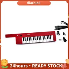 Portátil 37 Teclas Teclado Eletrônico Piano Mini Órgão Estilo Guitarra Musical , Vermelho