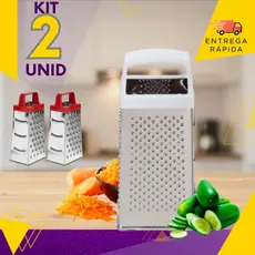 2 ou 1 un - Ralador De 4 Faces Lâminas De Aço Inox Queijo Legumes Frutas Premium