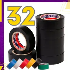 Kit 3 a 32 un - Fita Isolante AntiChama Preto Vermelho Azul Amarelo Verde Branco Fio Isolamento