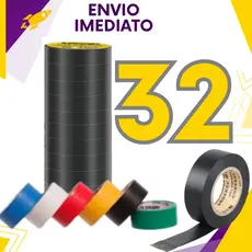 Kit 32, 12, ou 8 un - Fita Isolante De PVC 5MColorida Verde Amarelo Preto Vermelho Azul Branco