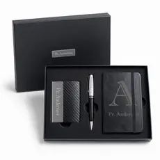 Kit Executivo Personalizado 3 Peças Caneta Caderneta - Porta Cartão Brinde Corporativo - Igreja Pais