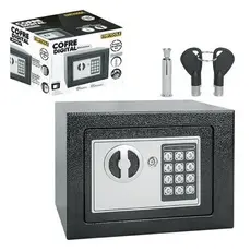 Cofre Eletrônico Seguro Digital Com Teclado Senha E Chave Preto Residencial Comercial