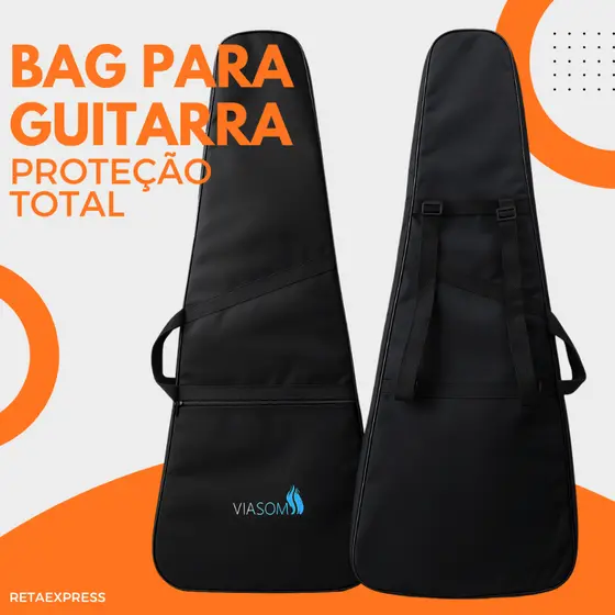 Capa case para Guitarra E Violão Premium Com Bolso e alça dupla
