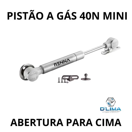 Pistão a Gás Mini Pequeno Porta De Armário Diversos Abertura Para Cima Moveis 40N / 60N / 80N