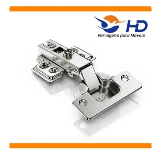 Kit - 4 Dobradiças Reta 35mm Sem Amortecedor Porta Para Armário Moveis  - HD