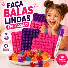 Molde Silicone Gummy Bear Mini Forma Para Goma Gelatina Decoração Bala Candy + Conta Gotas