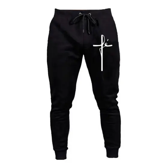 Calça Moletom Slim Fé Religioso Ótima Qualidade