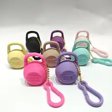 Chaveiro + mosquetão Mini Kettlebell Porta Suplemento rosqueável Creatina Whey Academia Porta comprimidos
