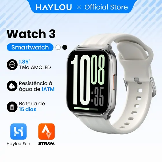 HAYLOU Watch 3 [Novo] Smart Relogio Esporte Correndo Ritmo AMOLED AOD 1ATM Bluetooth Call