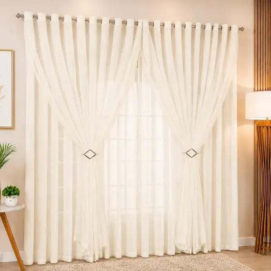 Cortina De Voil Com Forro Microfibra Sala E Quarto Para Varão