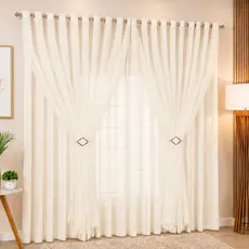 Cortina De Voil Com Forro Microfibra Sala E Quarto Para Varão