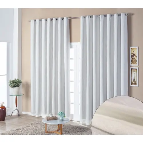 Cortina Luxo Voil Gaze De Linho Forro Em Blackout 2,80x1,80