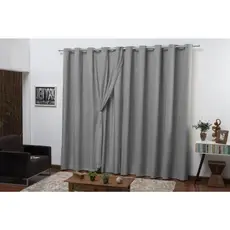 Cortina De Voil 4,00x2,30 Com Forro Microfibra Sala E Quarto Várias Cores