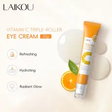 LAIKOU Vitamina C Creme Para Os Olhos De Rolo Triplo Firmador Hidratante 20g Equilíbrio Tom Da Pele Não Oleoso