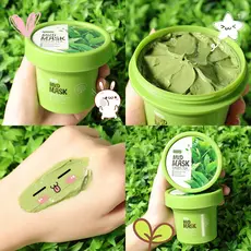 Fenyi Máscara Facial Verde De Chá / Máscara De Argila Reduzir / Acne / Poros / Cravos / Controle De Oleosidade 100g