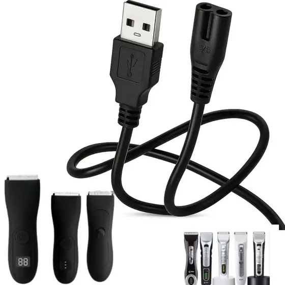 Cabo Usb Barbeador Universal Conector Tipo 8 Penariol Para Barbeador Philips e outros Aparador Barba Universal