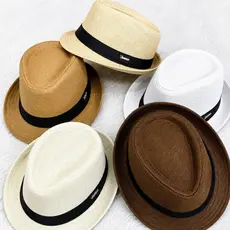 Chapéu Panamá Aba Curta Moda Estilo Casual Verão Unissex Masculino e Feminino Boné