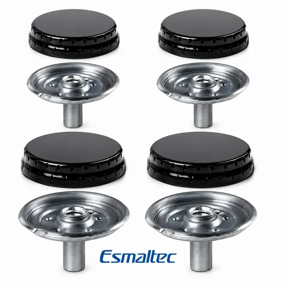 Espalhador mais Queimador Fogão Esmaltec Atlas Coliseum Tampinhas 4 Bocas