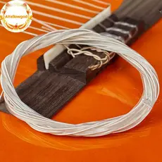 Conjunto De Cordas De Guitarra AYellowgod 6 Peças De Nylon Prateado Para Clássica BR