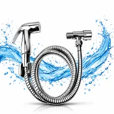 Ducha Higiênica Completa para Banheiro 1/4 Metal Cromado Inox 1,20m com Registro e Chuveirinho para Privada 1344
