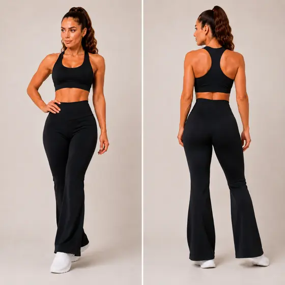 Calça Legging Flare Flanelada Feminina Cintura Alta Peluciada Zero Transparência