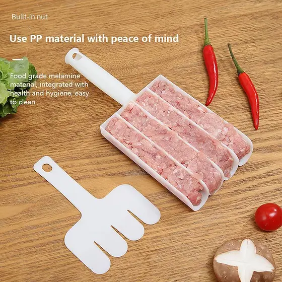 [sourcecome] 1Pc Conjunto De Fabricante De Almôndegas De Plástico Peixe Frito Beaf Carne Fazendo Bolas Molde Colher Ferr