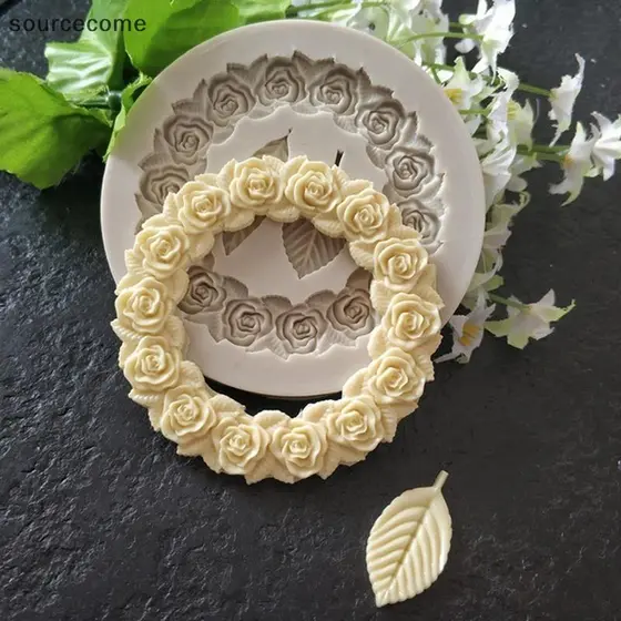 [sourcecome] 1 Pc Roseta Folhas Molde De Silicone Bolo Diy Chocolate Cozimento De Açúcar Boutique