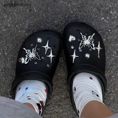 [prosperityus] 1 Peça INS Coração Destacável Sapatos Corrente Fivelas De Sapato Decoração Placa De Lona Acessórios De Cr