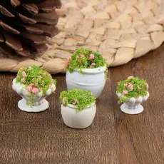 happyss 2 Peças De Móveis Para Casa De Bonecas 1 : 12 Acessórios Planta Verde Bonsai Vasos De Flores br