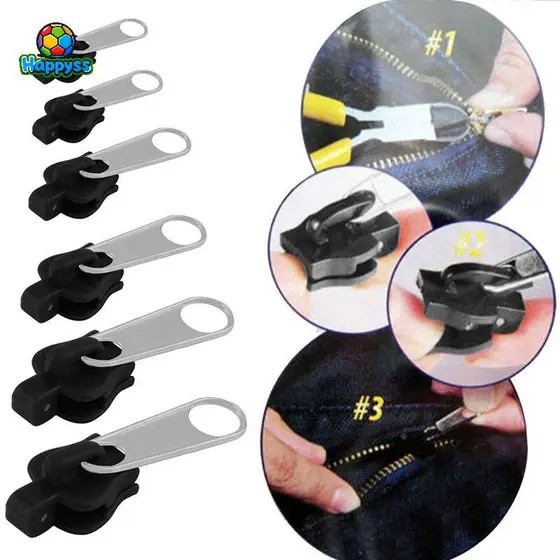happyss 6 Peças De Zíper Instantâneo Universal Kit De Reparo De Correção Instantânea Substituição Deslizante Para Costur