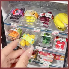 1 Conjunto Acessórios Boneca: Mini Comida 1/6, Frutas, Legumes, Casa de Boneca, Caixa Transparente
