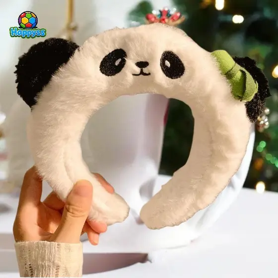 happyss Bonito Dos Desenhos Animados Panda Pelúcia Para O Rosto Feminino Lavagem Parque De Diversões Engraçado E Criativ
