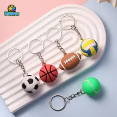 happyss Simulação Futebol Basquete Vôlei Tênis Rugby Chaveiro PVC Criativo Mini Bapa Pingente Acessórios Do Carro Presen