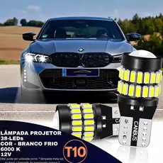 Par Lâmpada Led 37 T10 Canbus Projetor Branco Frio 6000k 12w Canhão Carro Projetor Interno pingão