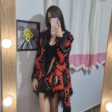 Kimono boho sintético pelinhos hippie