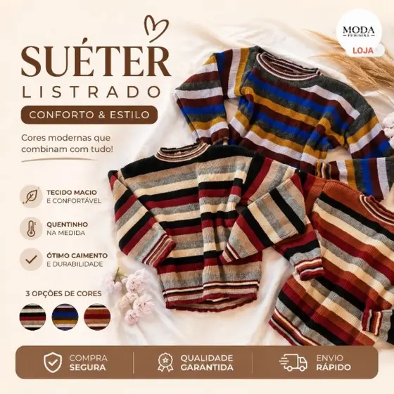 suéter  listrado