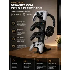 Suporte Para Até 4 Controles Xbox Playstation E Headsed