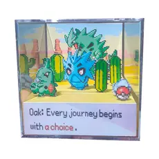 Cubo diorama evolução pokemon Larvitar