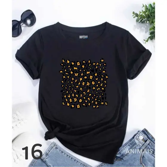 T-shirts Feminina Blusinha Pele Leopardo